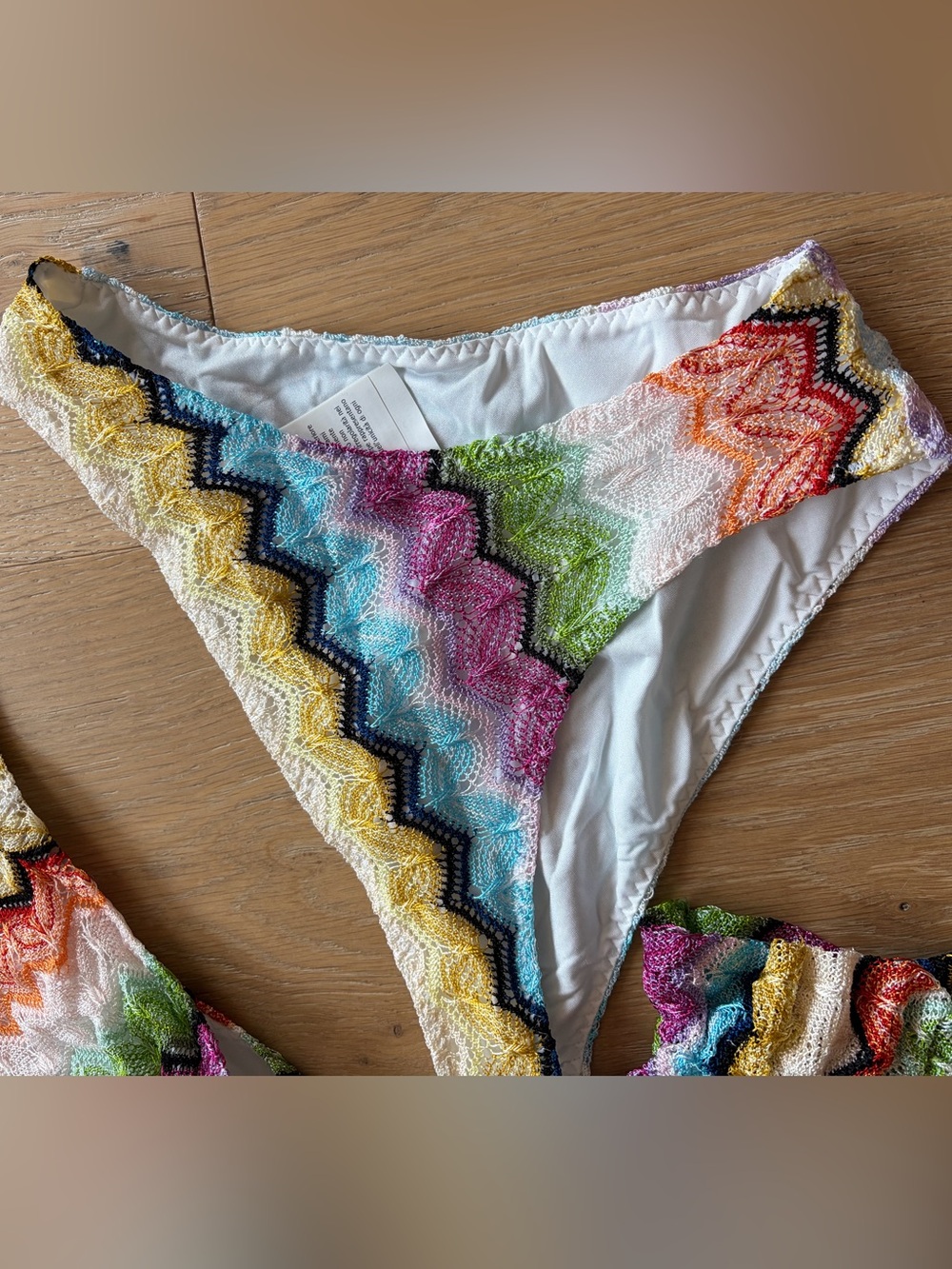 Missoni Mare Swim - One Shoulder Two Piece Zig Zag Multicolor Size EU 38 - Picture 6 of 7